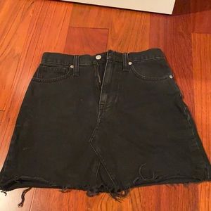 Black denim madewell skirt